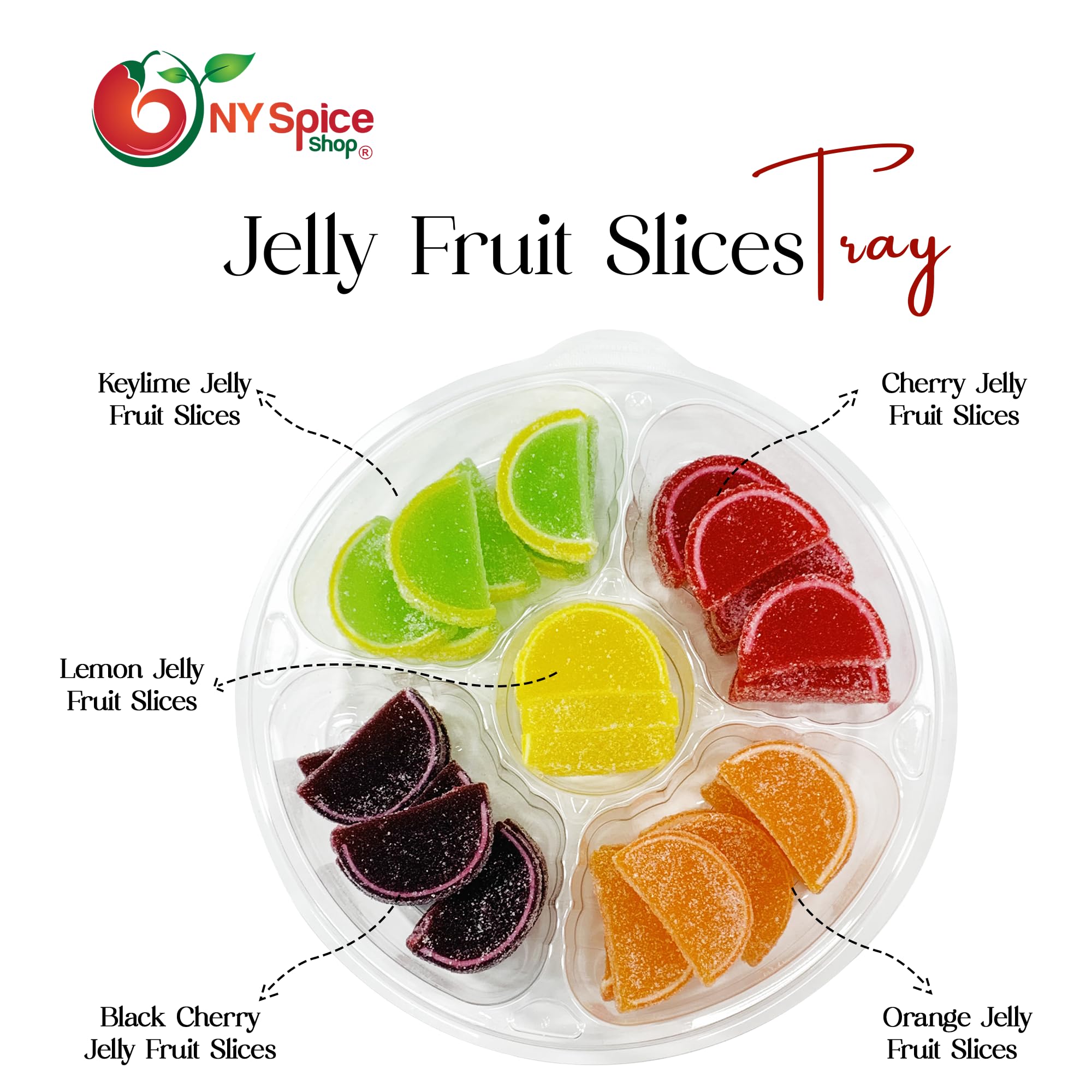 NY SPICE SHOP Jelly Fruit Candy - 2 Pound Fruit Slices Candy - Mix Jelly Fruit Gummies - Old Fashioned Candy For Sweet Lovers