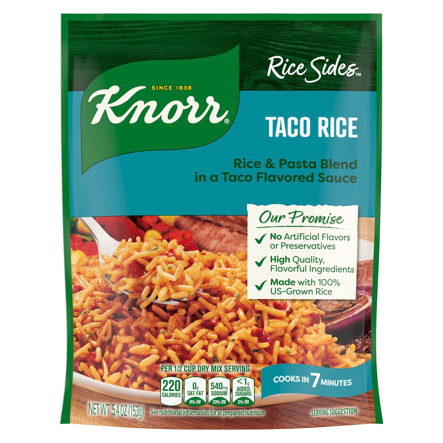 Knorr Rice Sides Taco Rice For a Tasty Rice Side Dish 5.4 oz