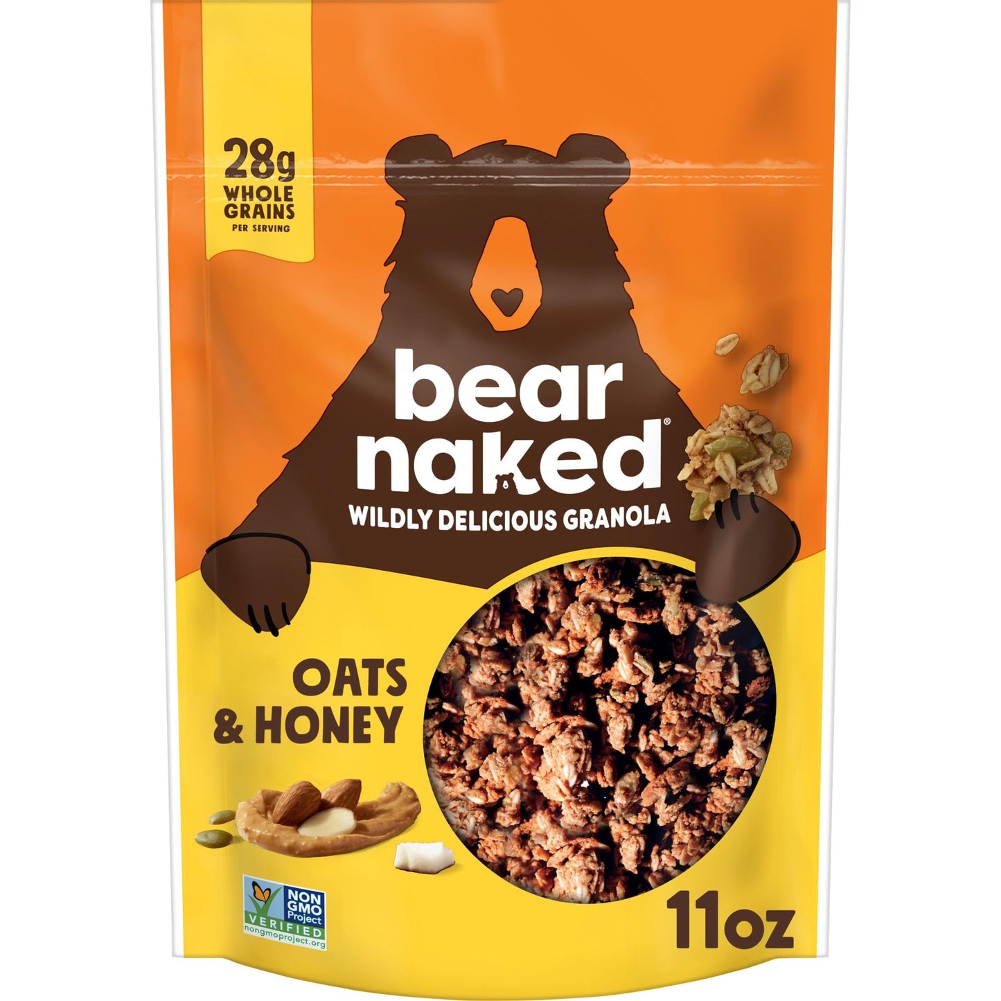 Bear Naked Granola Cereal, Whole Grain Granola, Breakfast Snacks, Oats and Honey, 11oz Bag (1 Bag)