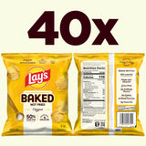Baked Lay’s Potato Chips, Original, 0.875 oz Bags, (40 Pack), 50% Less Fat, Gluten Free, No Artificial Flavors, No Colors from Artificial Sources