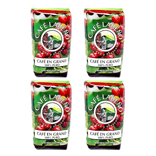 Café Lareño Whole Bean Coffee (Grano) - Lares, Puerto Rico - 14 oz (Pack of 4-56 oz Total)
