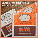 Café Grumpy Instant Decaf Coffee 6 Pack 30g Single Serve Sachets, Swiss Water Processed Medium Roast Arabica Packets, Travel Ready Office Quick Prep