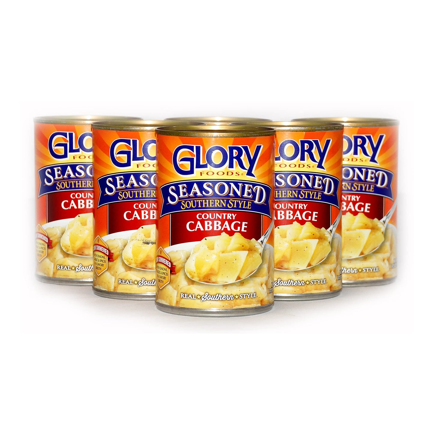 Glory Seasoned Country Cabbage, 15oz cans (Pack of 6)