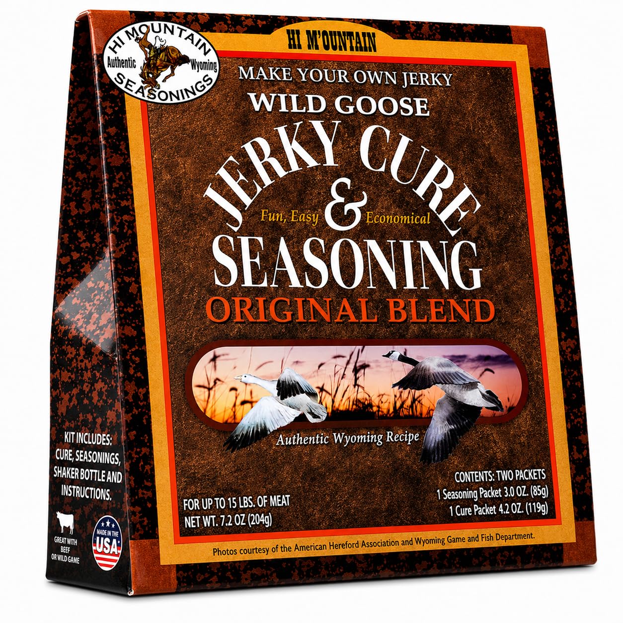 Hi Mountain Jerky Seasoning and Cure Kit | WILD GOOSE ORIGINAL BLEND Jerky Seasoning | Perfect for Goose, Duck, Waterfowl, Beef & Wild Game | Smoker