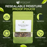 Biokoma Devil's Claw Root Dried Cut 3.55 oz Harpagophytum Procumbens Herb Loose Herbal Tea Joint Mobility Natural Support Comfort Resealable Pouch