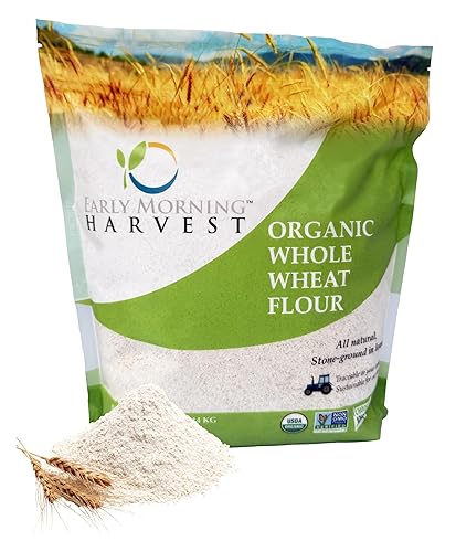 Early Morning Harvest Organic Whole Wheat Flour - Made from Non-GMO Whole Wheat - Stone Ground Flour for Baking and Cooking, Whole Grain, Certified