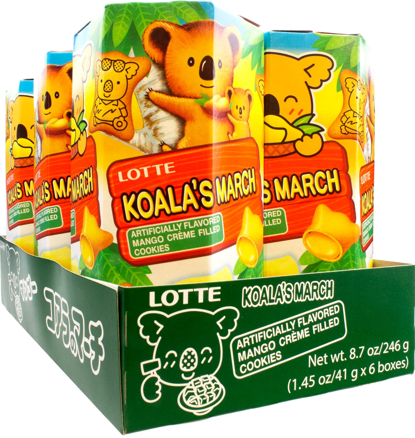 Lotte Koala's March Cookie with Mango Cream, 1.45 oz (Pack of 6)