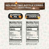 Holiday Combo Pack of 2 Herb, Spice and Seasoning Gift Set - Pumpkin Spice, & Gingerbread Cookie - Premium All Natural & Healthy Spice Blend - Low