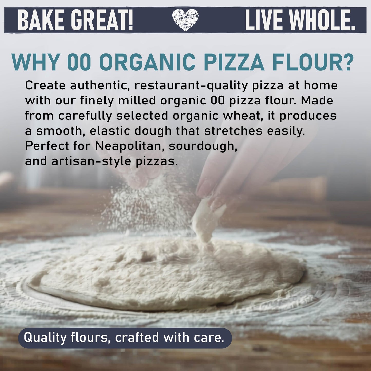 Great River Milling 00 Organic Pizza Flour | Ultra-Fine Neapolitan Style Flour for Pizza Dough, Bread & Pasta | USDA Organic, Non-GMO, Kosher