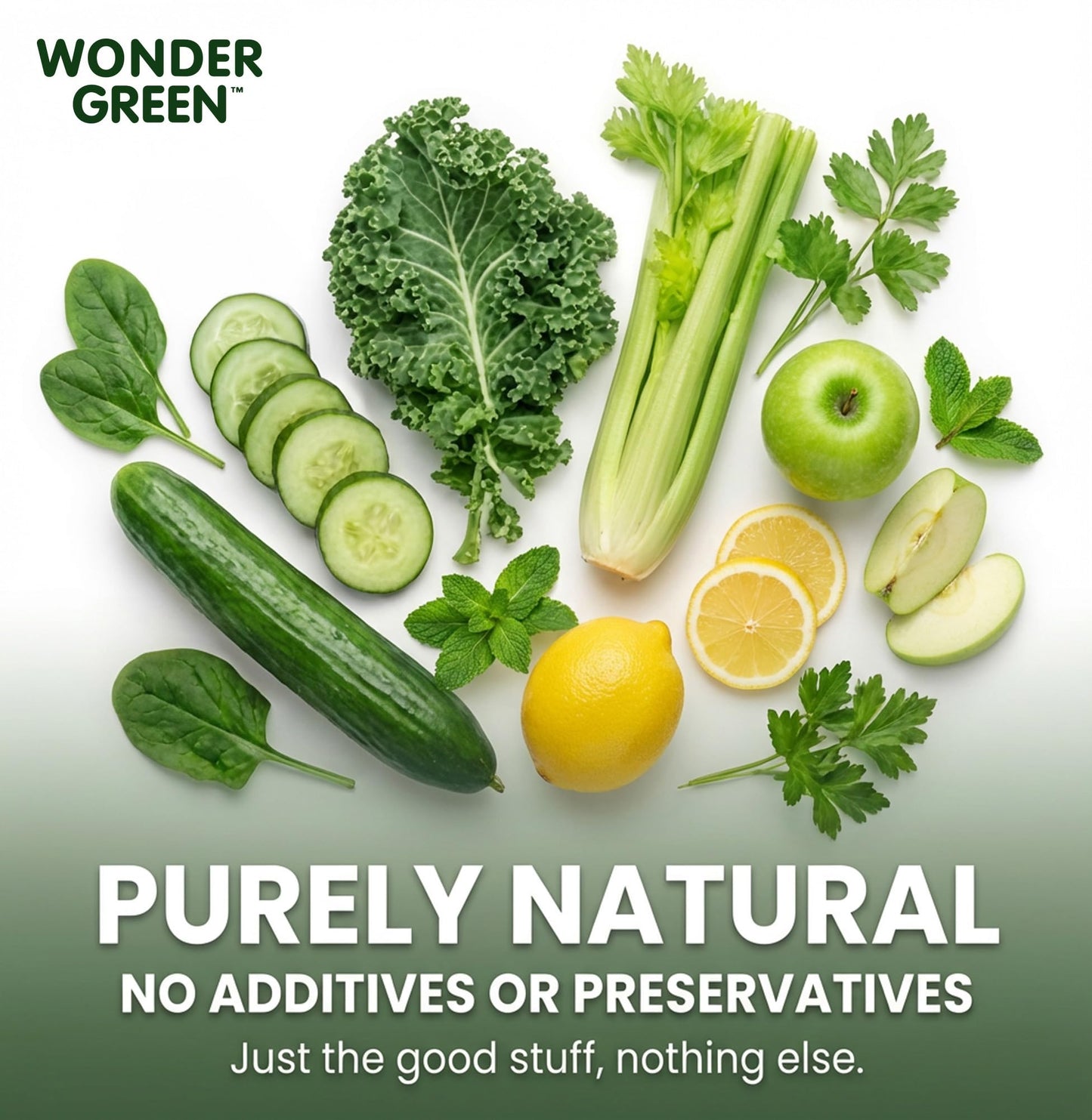 Wonder Green 100% Organic Clean Green Cold Pressed Juice, 8.45 oz (6 Pack) | Kale & Vegetable Juice Blend, All Natural, No Additives or Preservatives