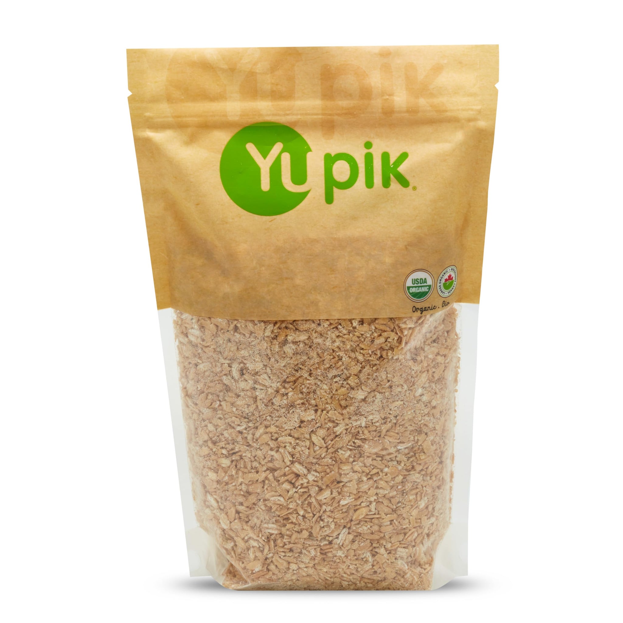 Yupik Organic Kamut Flakes, 2.2 lb (35.2 oz), Non-GMO, Kosher, Vegan, Made from Raw Whole Grains, Steamed, Rolled, & Lightly Roasted Flakes, Source