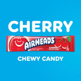 Airheads Full-Size Candy Bars, Taffy Candy Pack, Individually Wrapped Bulk Candy, Cherry Flavor Artificially Flavored, 36 Count Box