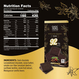 ChocZero 92% Cocoa Ultimate Dark Chocolate Squares - Sugar Free, Vegan, Keto Friendly & High Fiber, No Sugar Alcohols - 4 Count (3.2 oz Boxes)