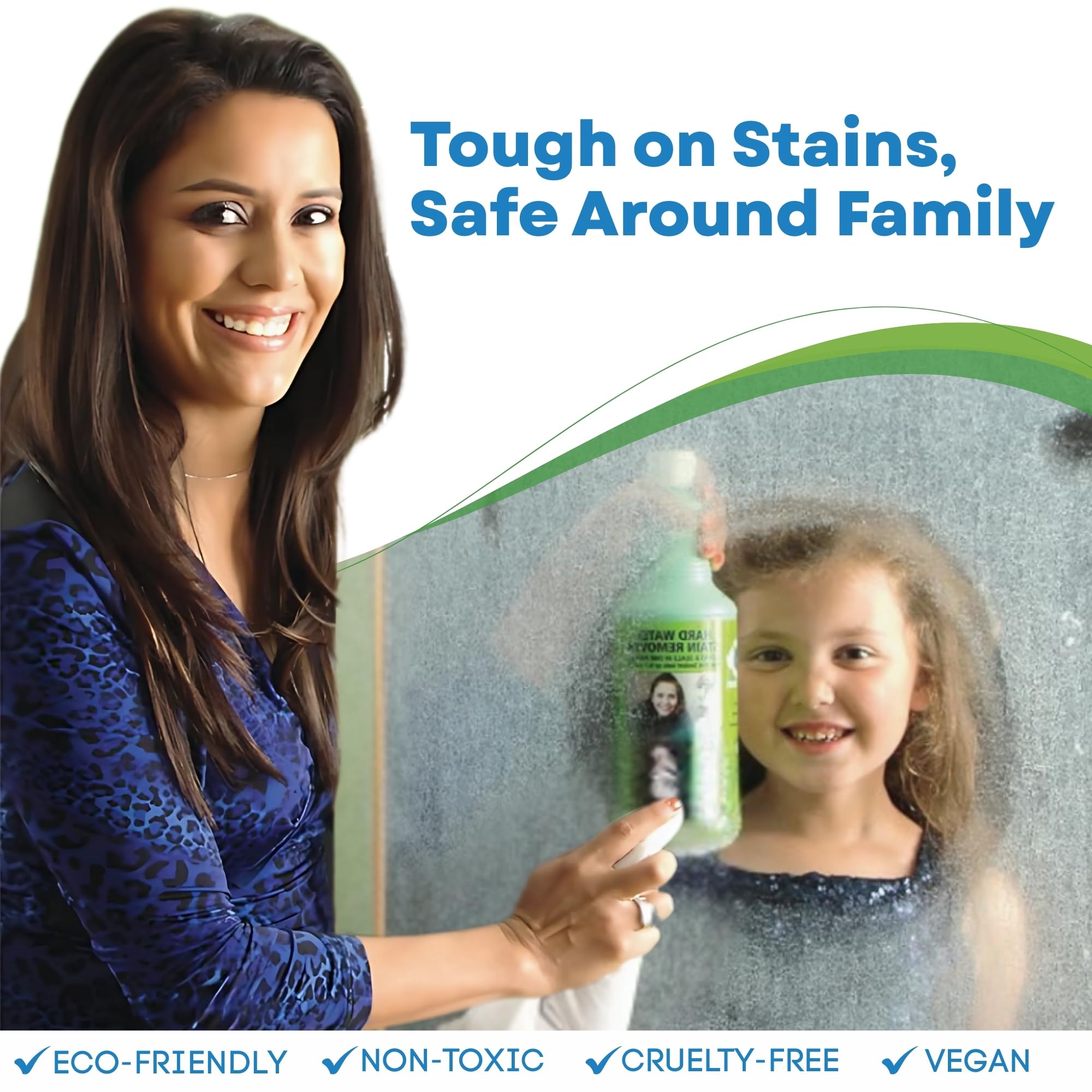 Bio Clean: Eco Friendly Hard Water Stain Remover (40oz Large). Pack of 2