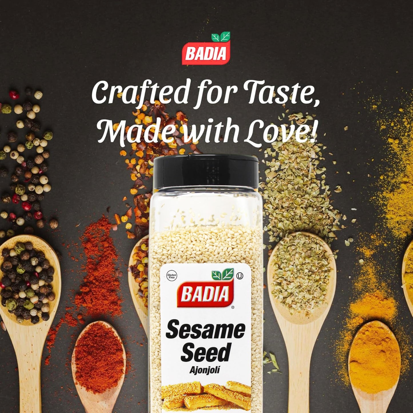 Badia Sesame Seed Hulled 16 oz - Nutty Mild Flavor for Baking, Cooking, Salads, & Breads