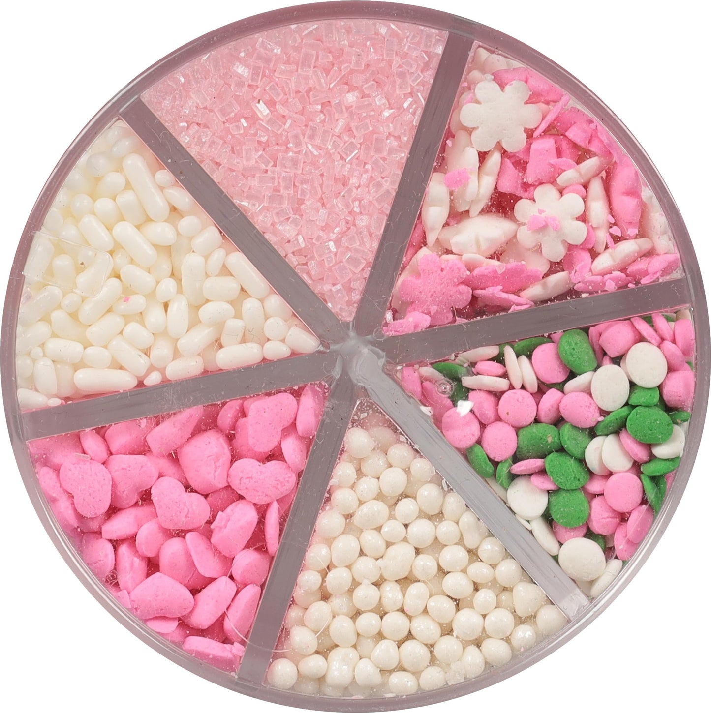 Betty Crocker 6 Cell Sprinkles, Pretty in Pink, Dessert Sprinkles for Cake, Cupcake, Cookies, Gender Reveal, Baby Showers, Pink and White Mix, 6.7 Oz