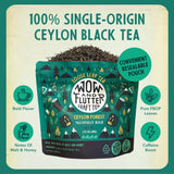 Wow and Flutter Ceylon Forest Loose Leaf Black Tea | Single-Origin Sri Lankan FBOP Leaves, Bold, Smooth & Naturally Sweet Malt + Honey Notes |