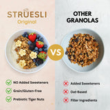 Struesli Original Organic Granola, Grain & Gluten Free, Healthy Snacks with Chia Seeds, Nuts & Sea Salt, Prebiotic High Fiber Food for Yogurt, Cereal