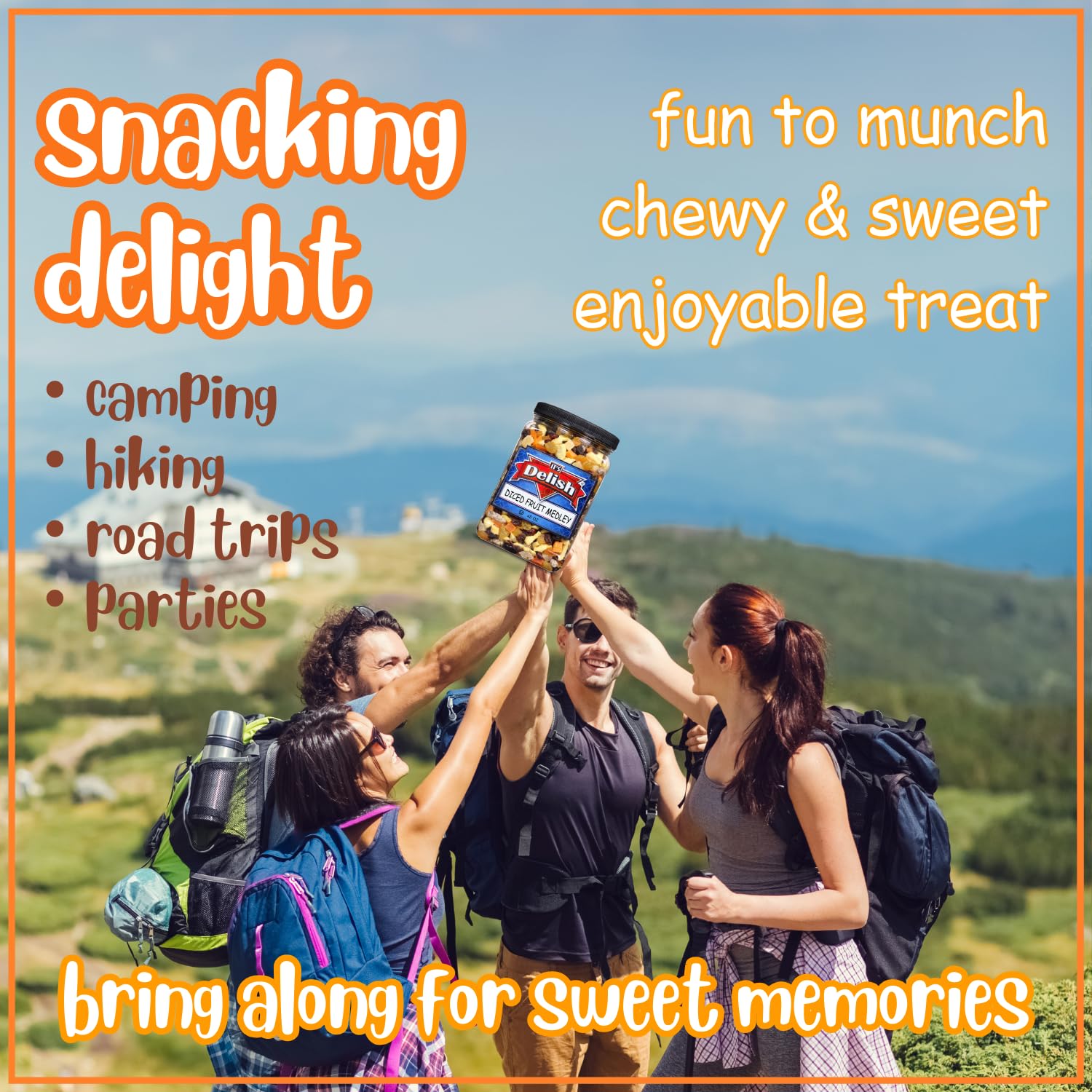 Dried Mixed Fruit Dices Medley - by Its Delish, 40 OZ Jumbo Container | Healthy Snacks for Adults, Kids & Pets | Fresh Cut Snack Mix Dry Fruit
