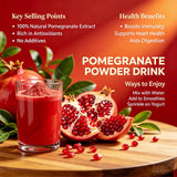 Pomegranate Powder 10oz, Fruit Powder with Intense Tangy Flavor - for Smoothies, Drinks & Baking - Resealable Canister, 280g
