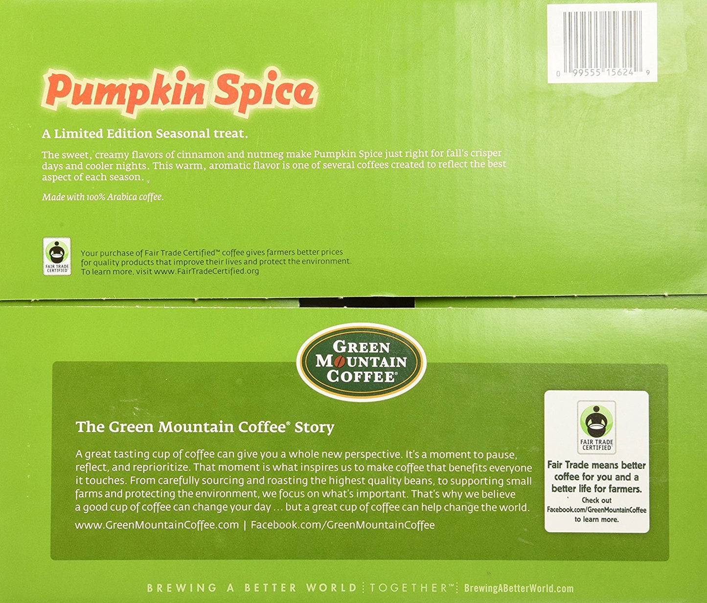 Green Mountain Coffee Fair Trade Pumpkin Spice K-Cups 80 Count Value Box