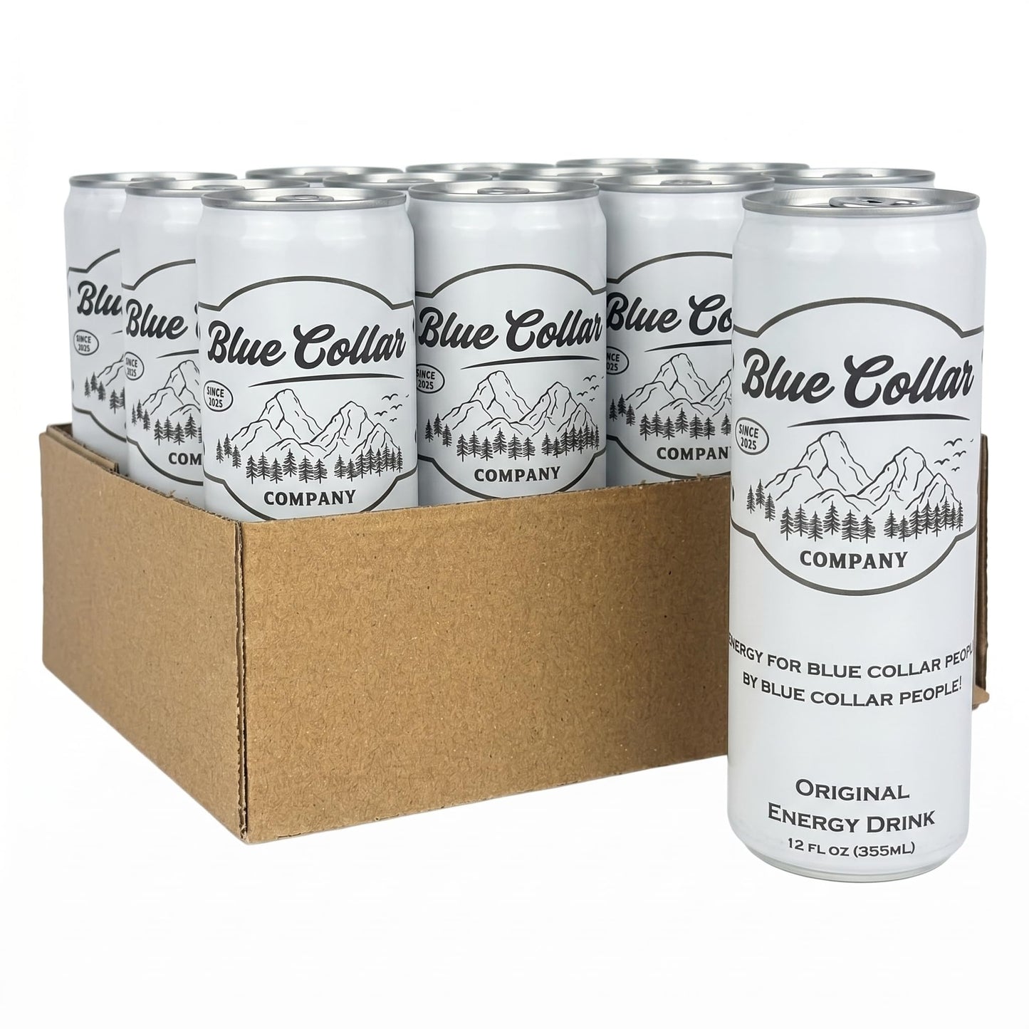 Blue Collar Company Essential Energy Drinks, 12 Fl Oz (Pack of 12) - Original Flavor