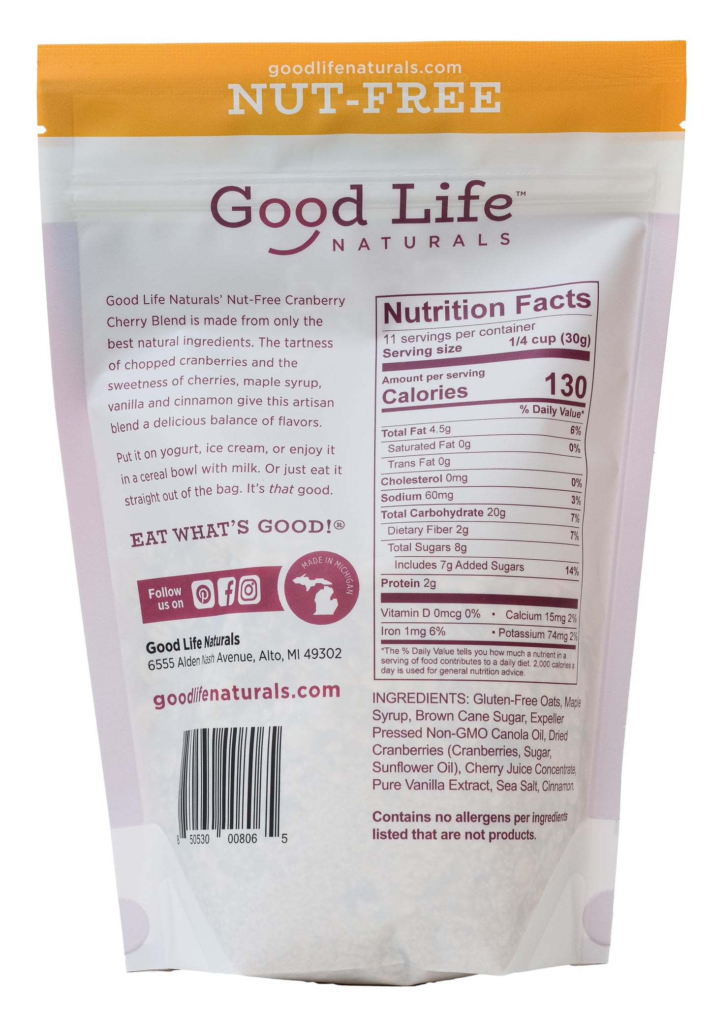 Good Life Natural’s Granola Cereal | Artisan Blended Energizing Granola Flakes | Healthy Nut Free Blend | No Artificial Flavoring or Sweeteners |