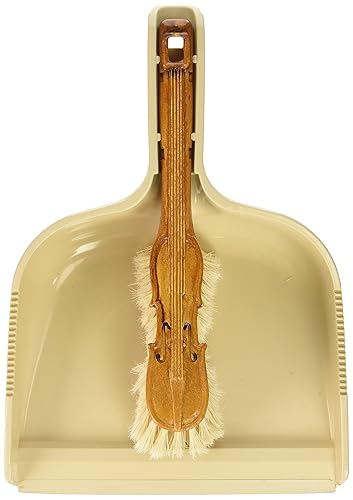 Uniware® Unique Dustpan & Violin Shape Brush Set, Beige, Made In Italy,1 Set