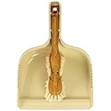 Uniware® Unique Dustpan & Violin Shape Brush Set, Beige, Made In Italy,1 Set