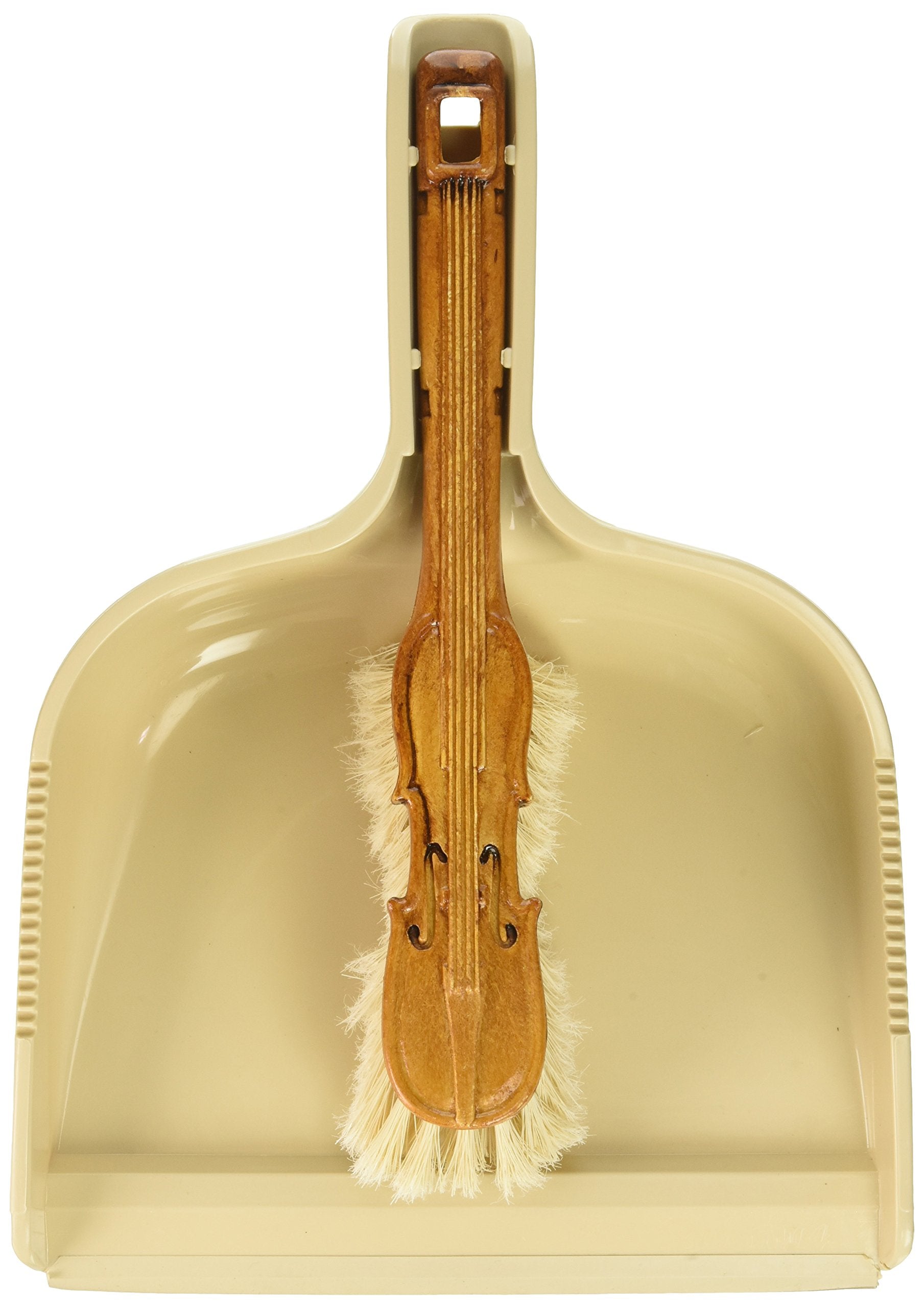 Uniware® Unique Dustpan & Violin Shape Brush Set, Beige, Made In Italy,1 Set