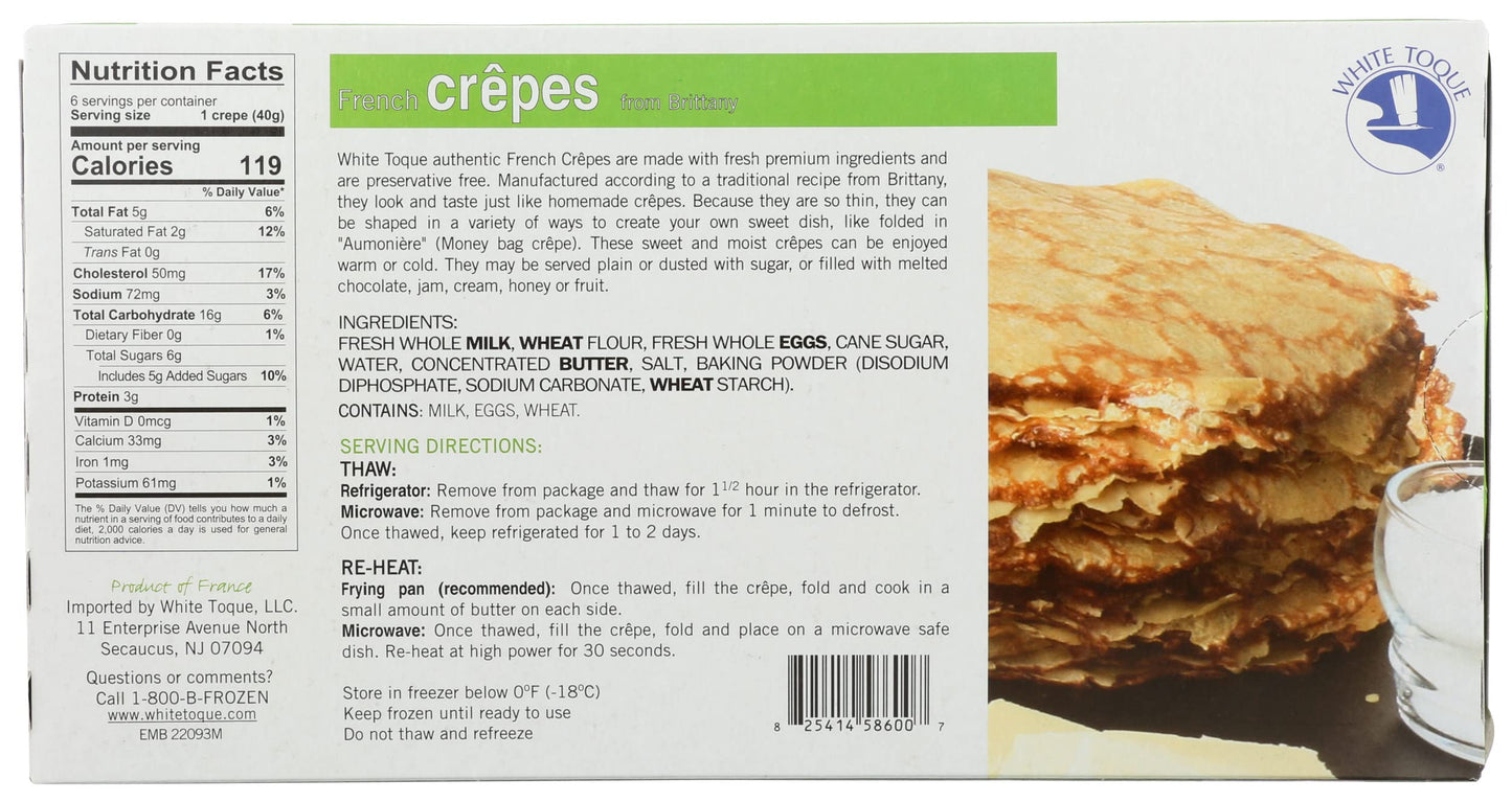 White Toque, Crepes French, 8.46 Ounce