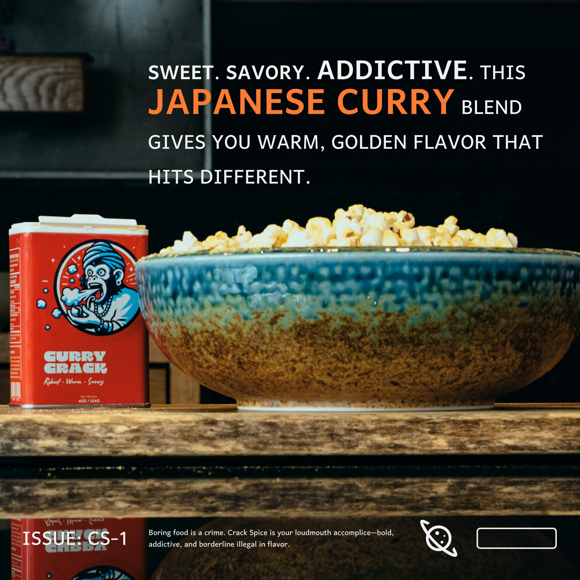 Curry Crack Spice - Golden Curry Seasoning Blend with Turmeric, Cumin, Coriander, Fenugreek & Aromatic Spices - Spicy, Warm Rub for Veggies, Chicken
