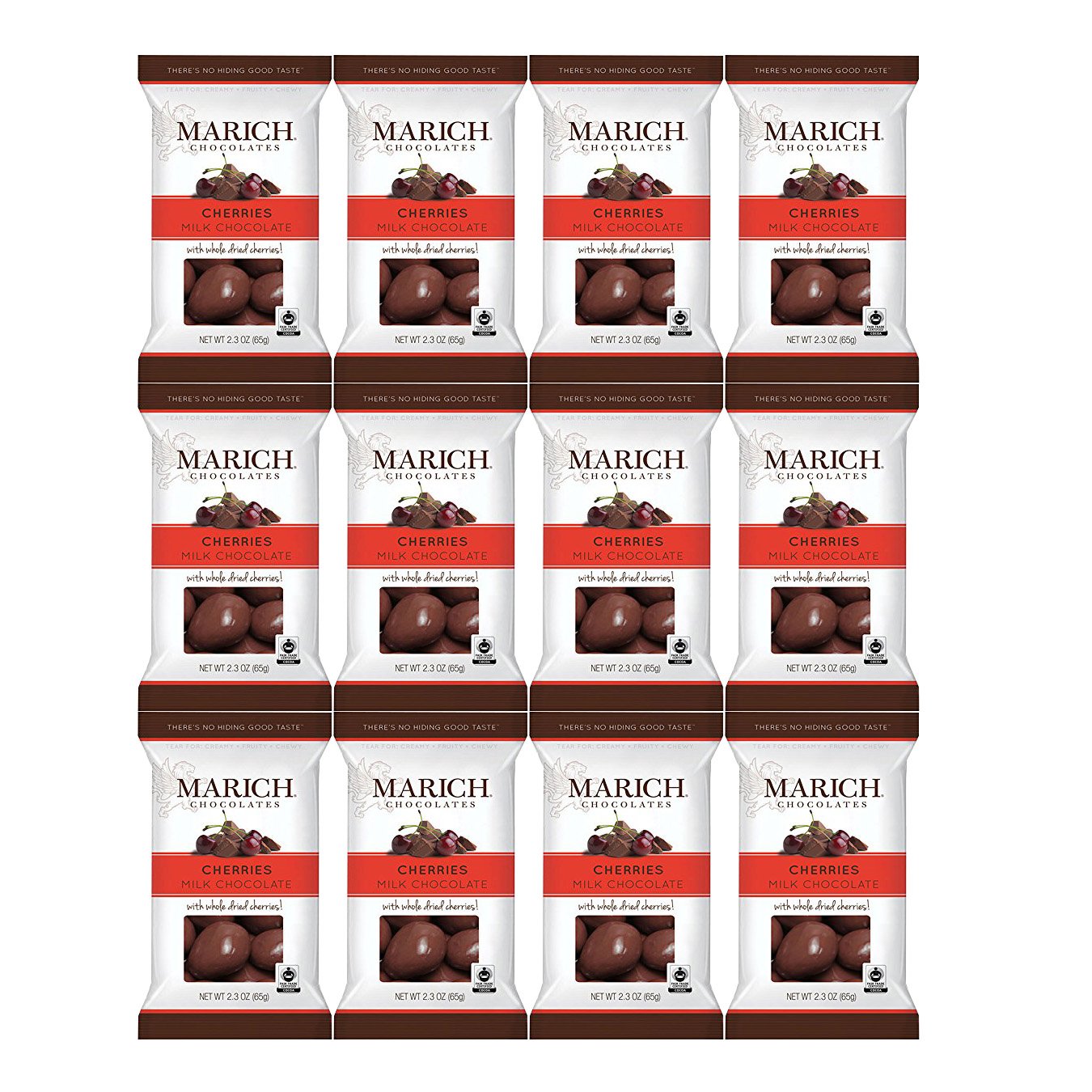 Marich Chocolate Cherries, 2.3-Ounce (Pack of 12)