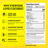 CocoBee Coconut Hydration + Energy Drink from Wild Tonic, 12 oz Each, 4 Pack, Made with Coconut Water, Organic Honey & Green Tea, Microbiome Support