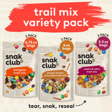 Snak Club Trail Mix Variety Pack, Protein Snacks, Includes Energizer Trail Mix, Sweet and Salty, and Peanut Butter Chocolate, 6 Pack