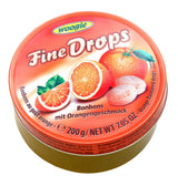 German Fine Drops Orange Sanded Hard Candy Tin 200g (Orangengeschmack) (3 pcs)