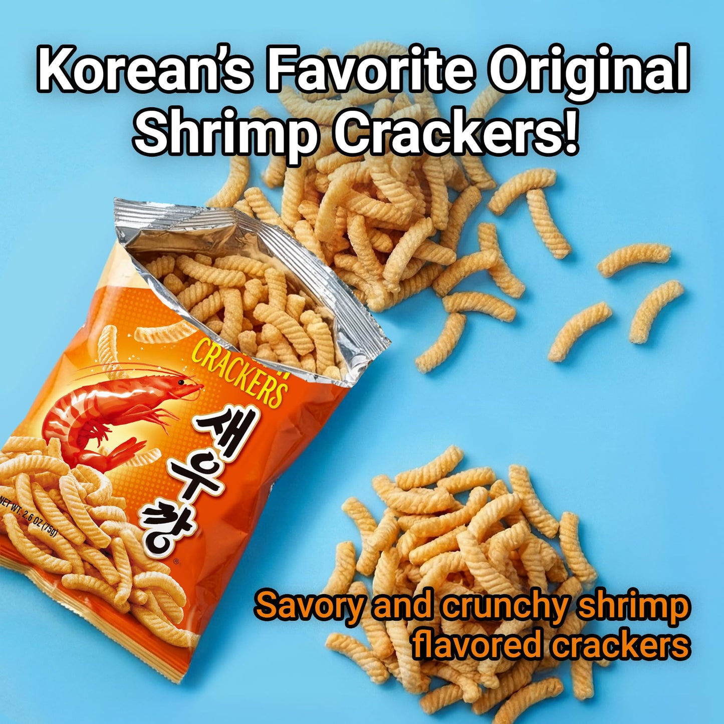 Nongshim Korean Variety Snack Pack, Original Shrimp Crackers, Honey Twist Snack, Banana Kick, Tako Chips, Variety Pack, Snacks for Kids, Sport Event