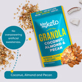 Kiss My Keto Granola Cereal - Grain Free Keto Cereal, Gluten Free Protein, Keto Nut for Yogurt (Coconut, Almond & Pecan, Pack of 1)