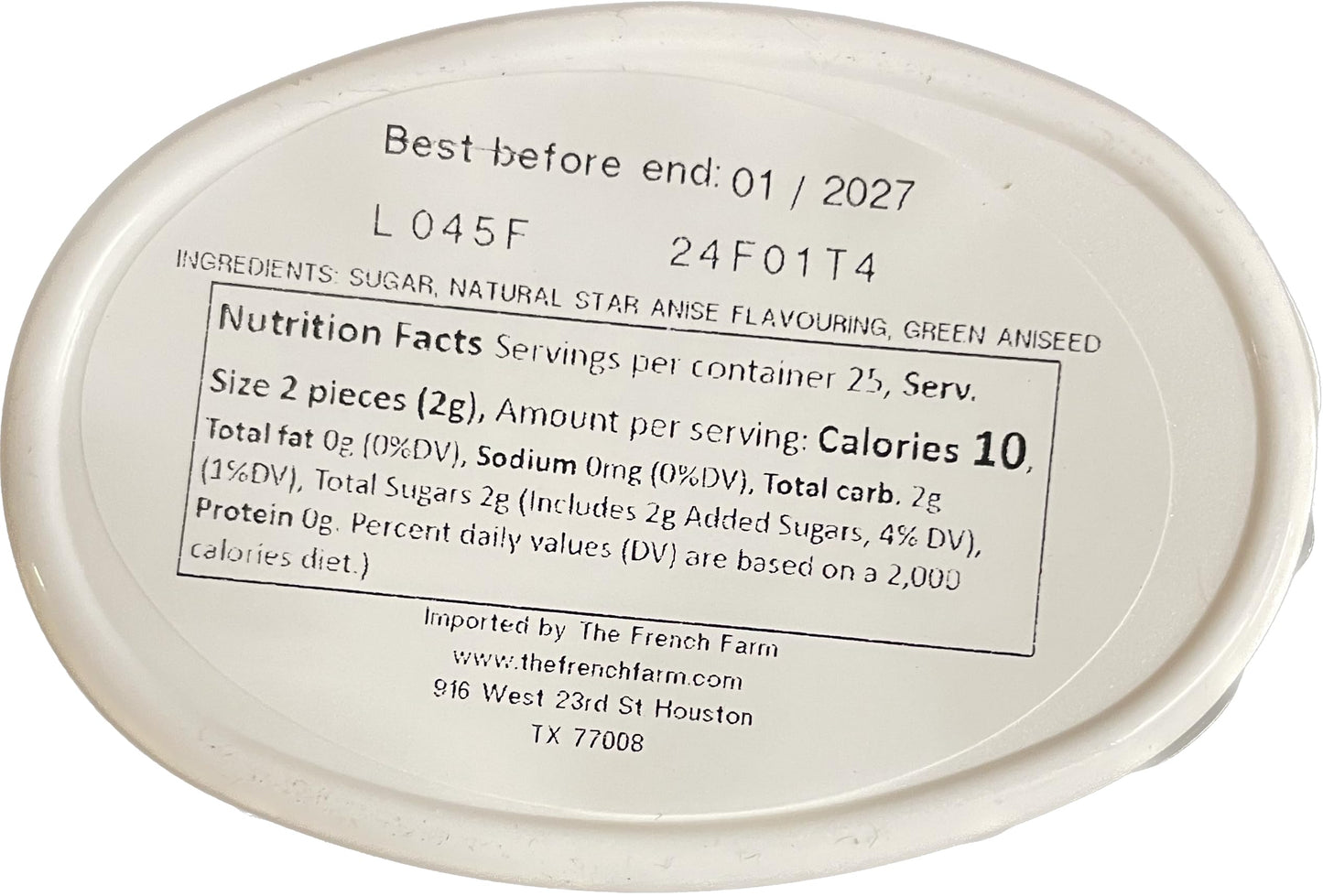 Les Anis de Flavigny French Mints Candy - Anise Flavor Hard Candy, Natural Gourmet Sweets in Classic Tin, 50g (1.75 oz)