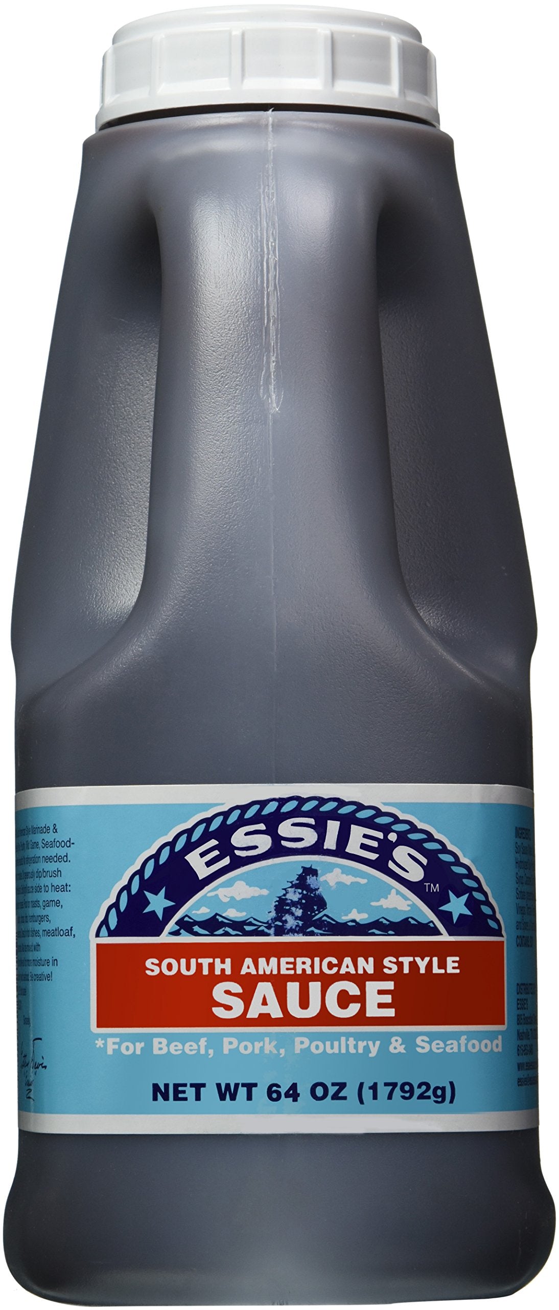 Essie's South American Sauce, 64oz Bold and Tangy - Gluten Free Marinade for Steak, Pork, Seafood & More - Family Recipe Since 1968 from the Renowned