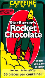 Rocket Chocolate Dark Chocolate Mint Flavored Caffeinated Chocolate Truffles, 50 count, Mini
