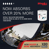 WypAll PowerClean X80 Cloths Heavy Duty Wipes (41025), Jumbo, Extended Use Towels, White (1 Roll of 455 Sheets, 455 Sheet Total)