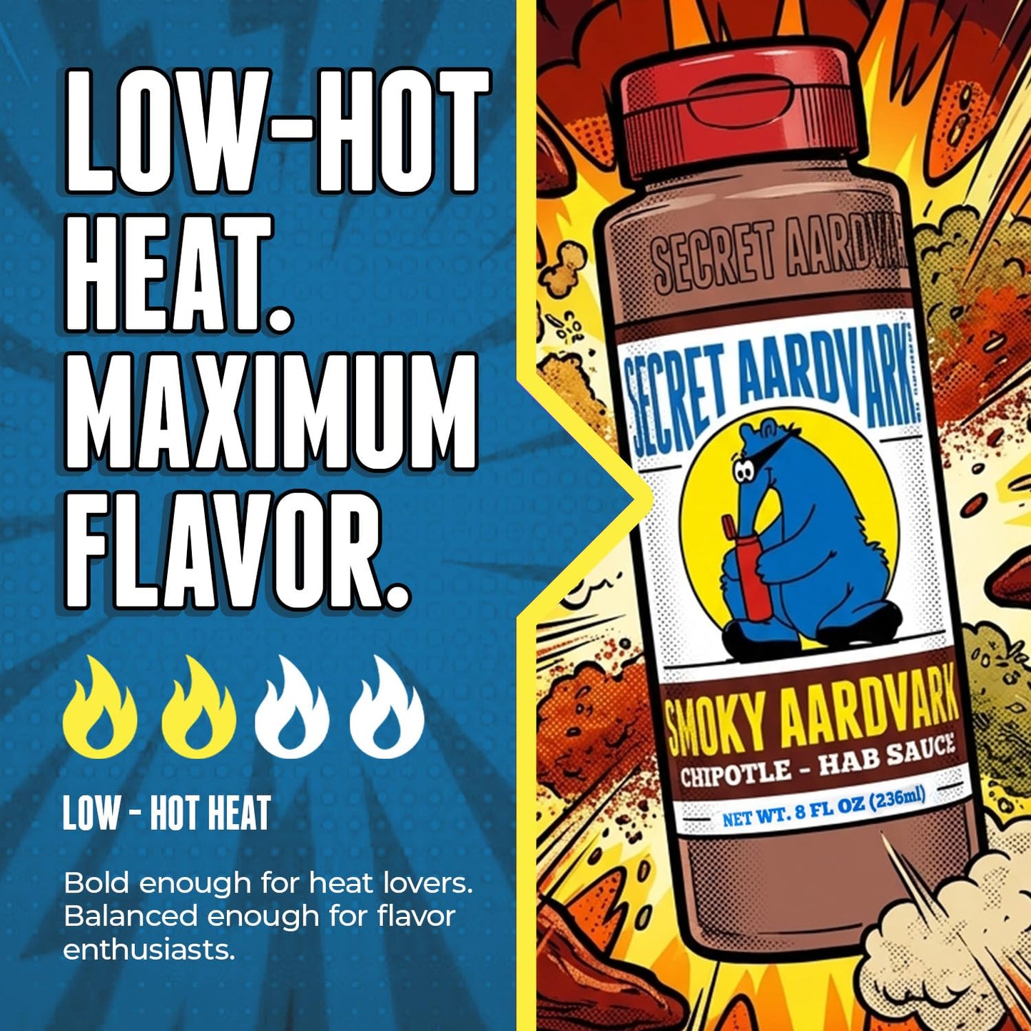 Secret Aardvark Smoky Chipotle Habanero Hot Sauce, Non-GMO, 8 fl oz