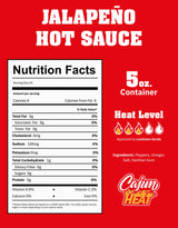 Cajun Nation CAJUN HEAT Jalapeno Hot Sauce 5oz - Bold Green Pepper Flavor with No MSG - Authentic Louisiana Style Heat from the Cajun Coast - Low