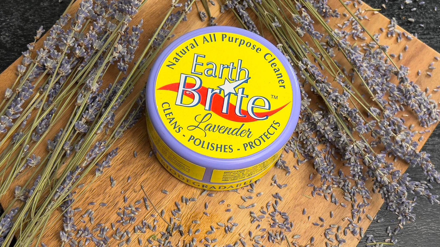 Earth Brite All Natural Multipurpose Cleaner for Bathroom, Floor, Kitchen and More | 300g Lavender Natural Clay Tub + Sponge (2-Pack) Includes Bonus