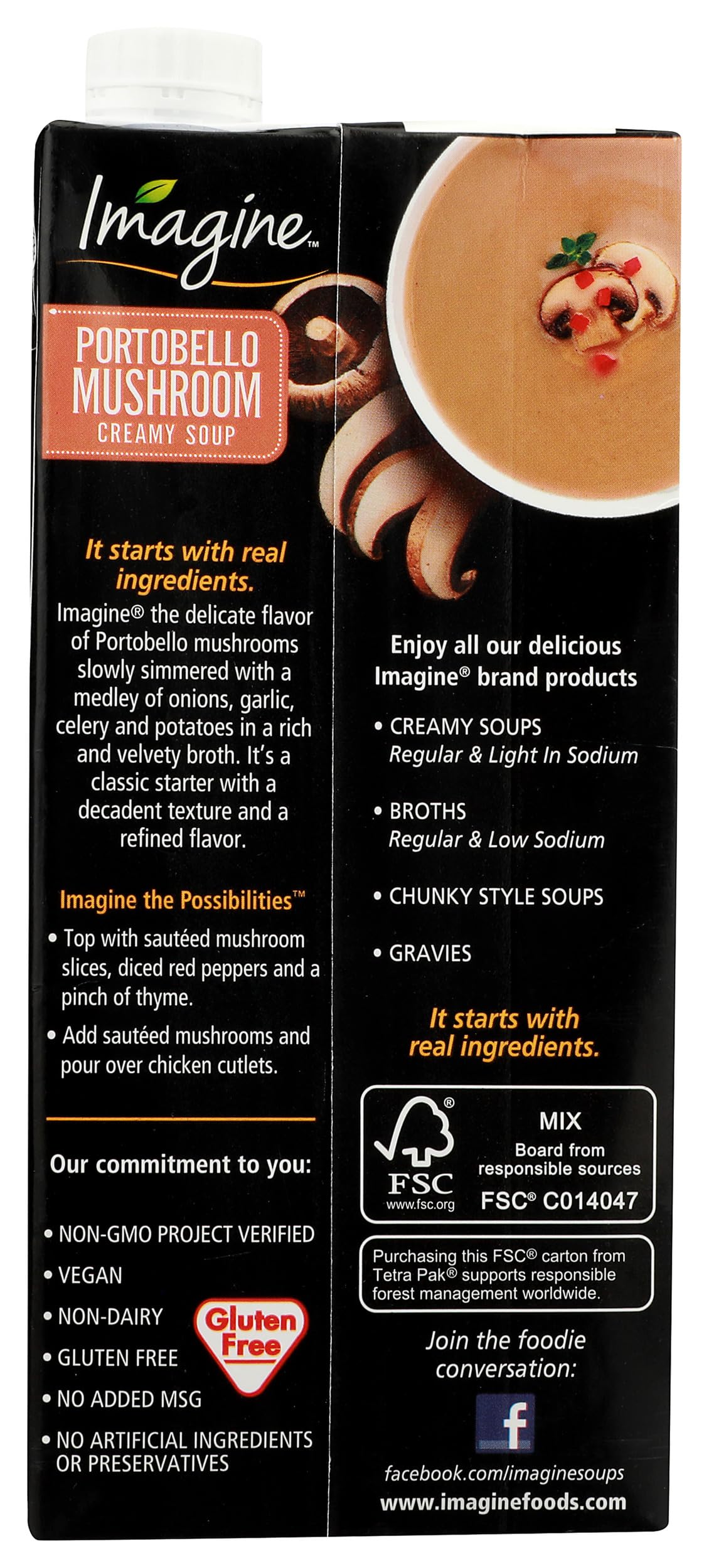 Imagine Creamy Soup, Portobello Mushroom, 32 oz.
