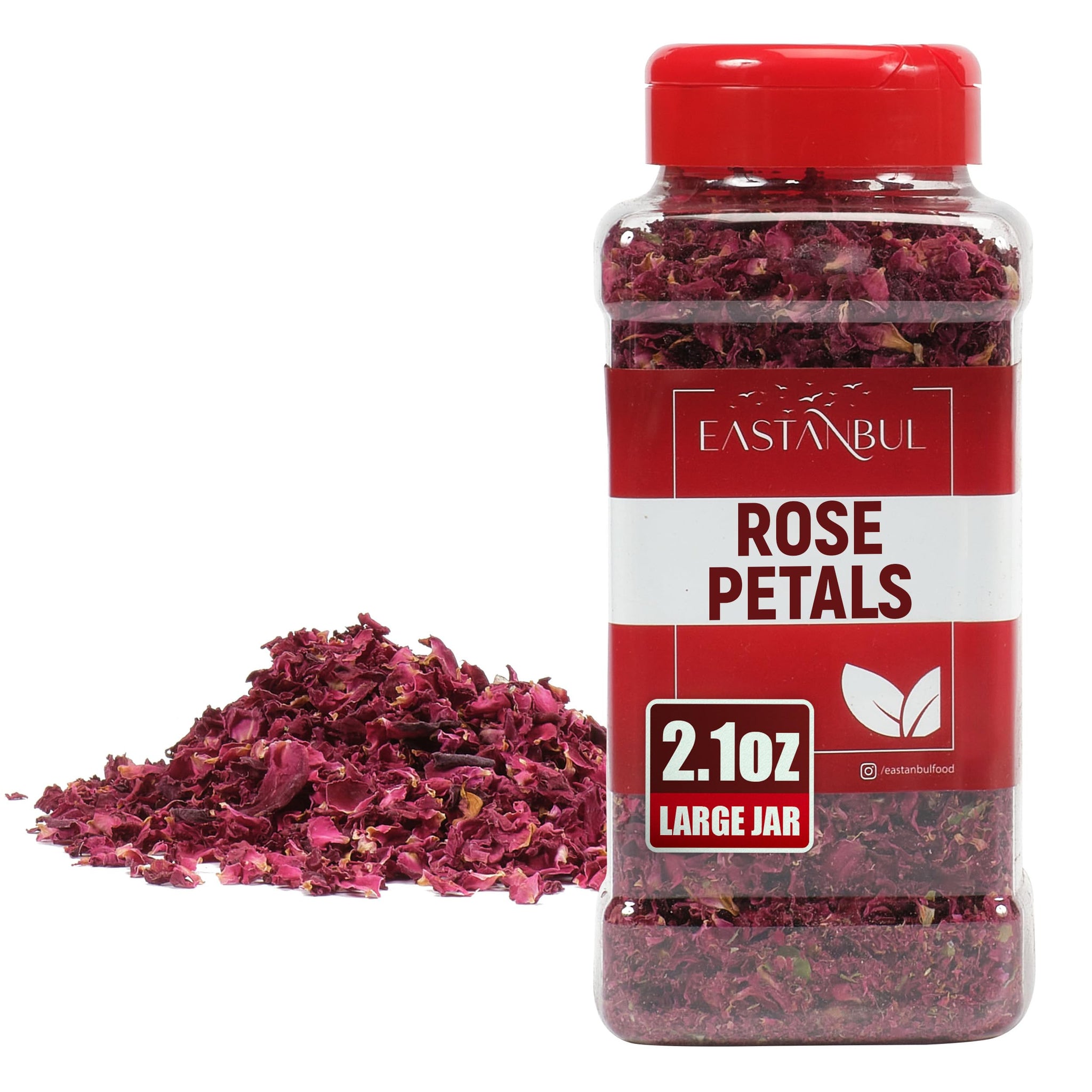 Eastanbul Dried Rose Petals, 2.1oz, Premium Edible Rose Petals, Dried Flower for Herbal Tea, Decoration, Sprinkles, Dessert Topping, From