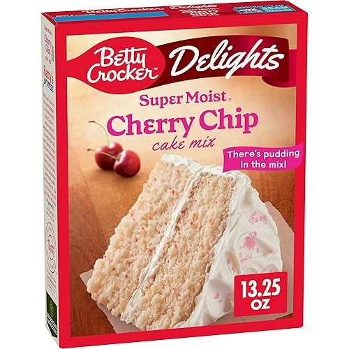 Betty Crocker Delights Super Moist Cherry Chip Cake Mix, 13.25 oz.