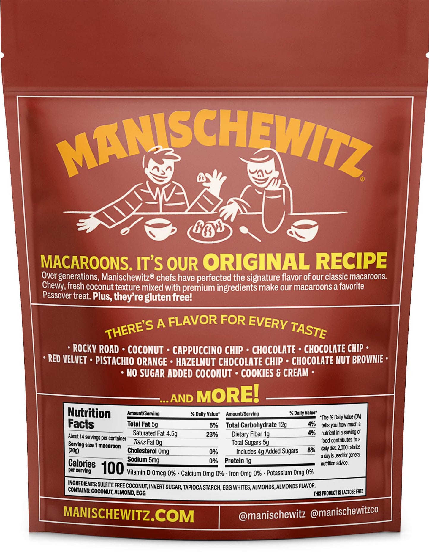 Manischewitz Almond Macaroons, 10 oz | Coconut Macaroons | Resealable Bag | Dairy Free | Gluten Free Coconut Cookie | Kosher for Passover