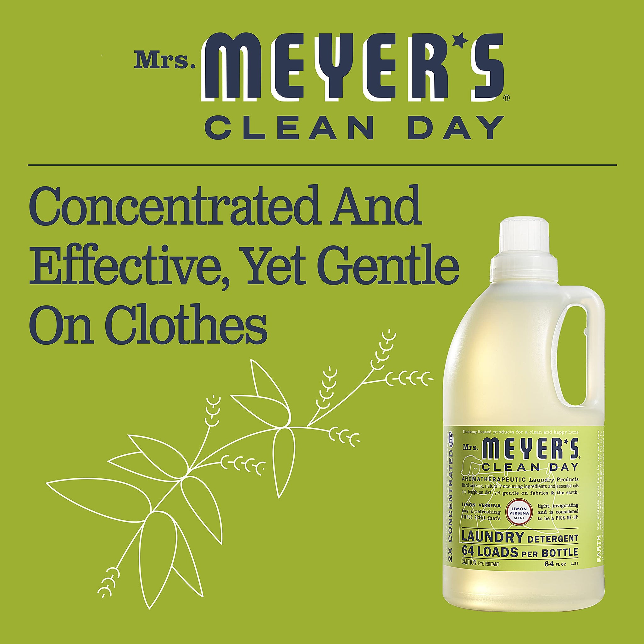 Mrs Meyer's Lemon Verbena Laundry Detergent, 64 FZ